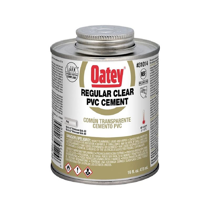 Oatey 31014 PVC Regular Cement, Clear, 16-Ounce - Image 1
